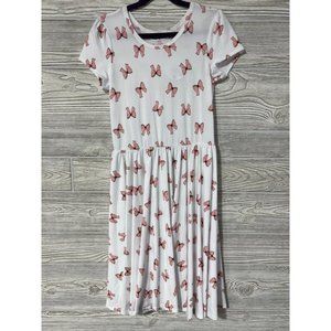 Pink Bow Dotdotsmile Cap dress size 8/10 NWT